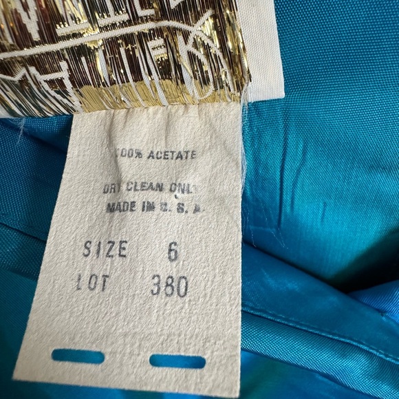 Vintage 1980s Watters Watters Teal Blouse  Size 6 - Picture 5 of 7